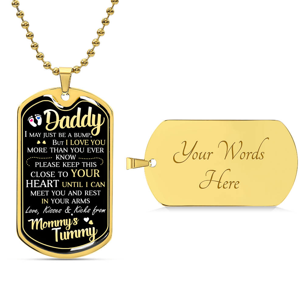 Dad To Be Gift – Personalized Dog Tag Necklace