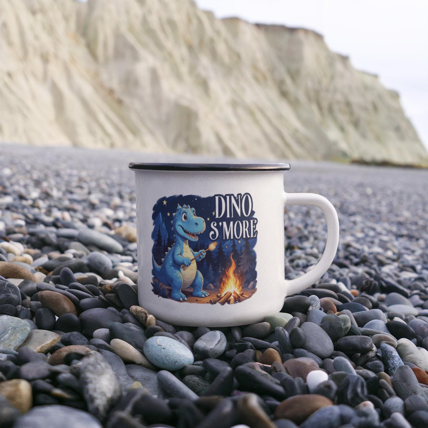 Camping Mug – Dino S’mores Enamel Mug