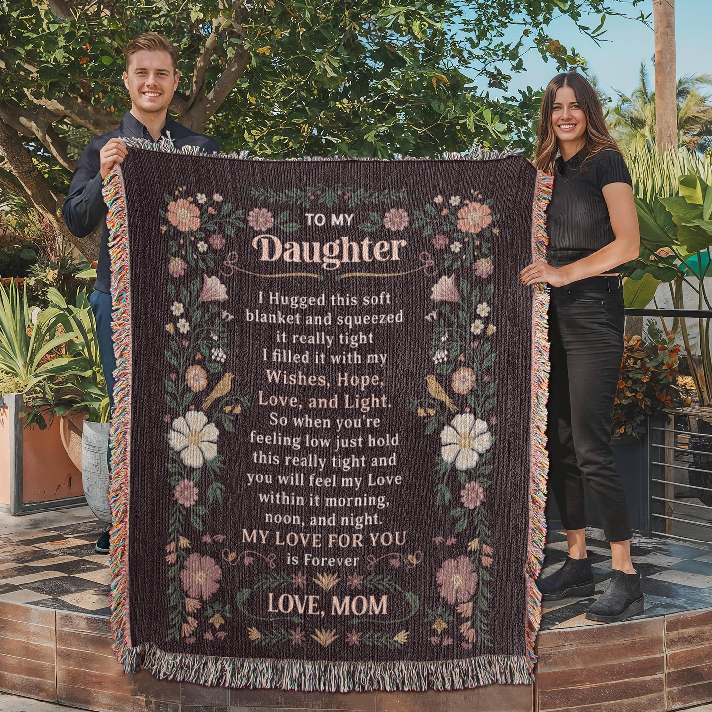 Daughter Blanket Gift – To My Daughter Heirloom Woven Blanket