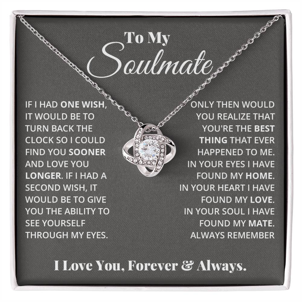Soulmate love knot necklace