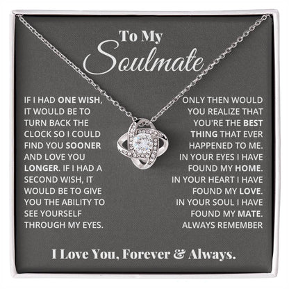 Soulmate love knot necklace