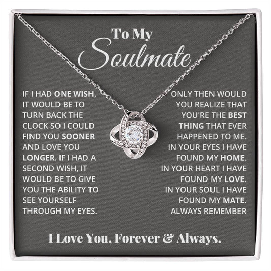 Soulmate love knot necklace