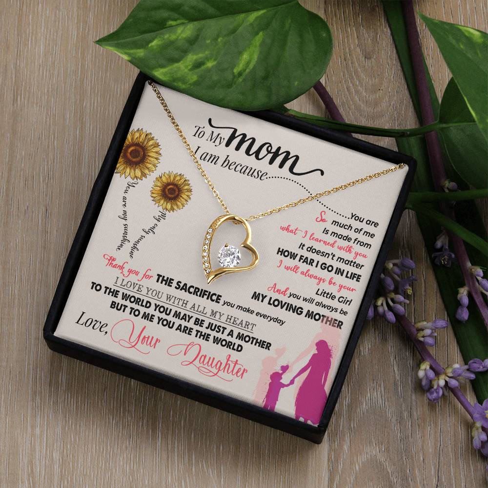 You Are My Sunshine necklace with heart pendant. 
