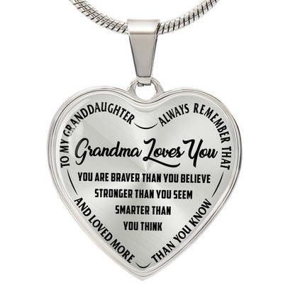 Grandma Loves You Heart Necklace – Grandma Gift Jewelry