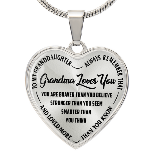Grandma Loves You Heart Necklace – Grandma Gift Jewelry