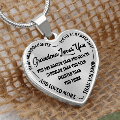 Grandma Loves You Heart Necklace – Grandma Gift Jewelry