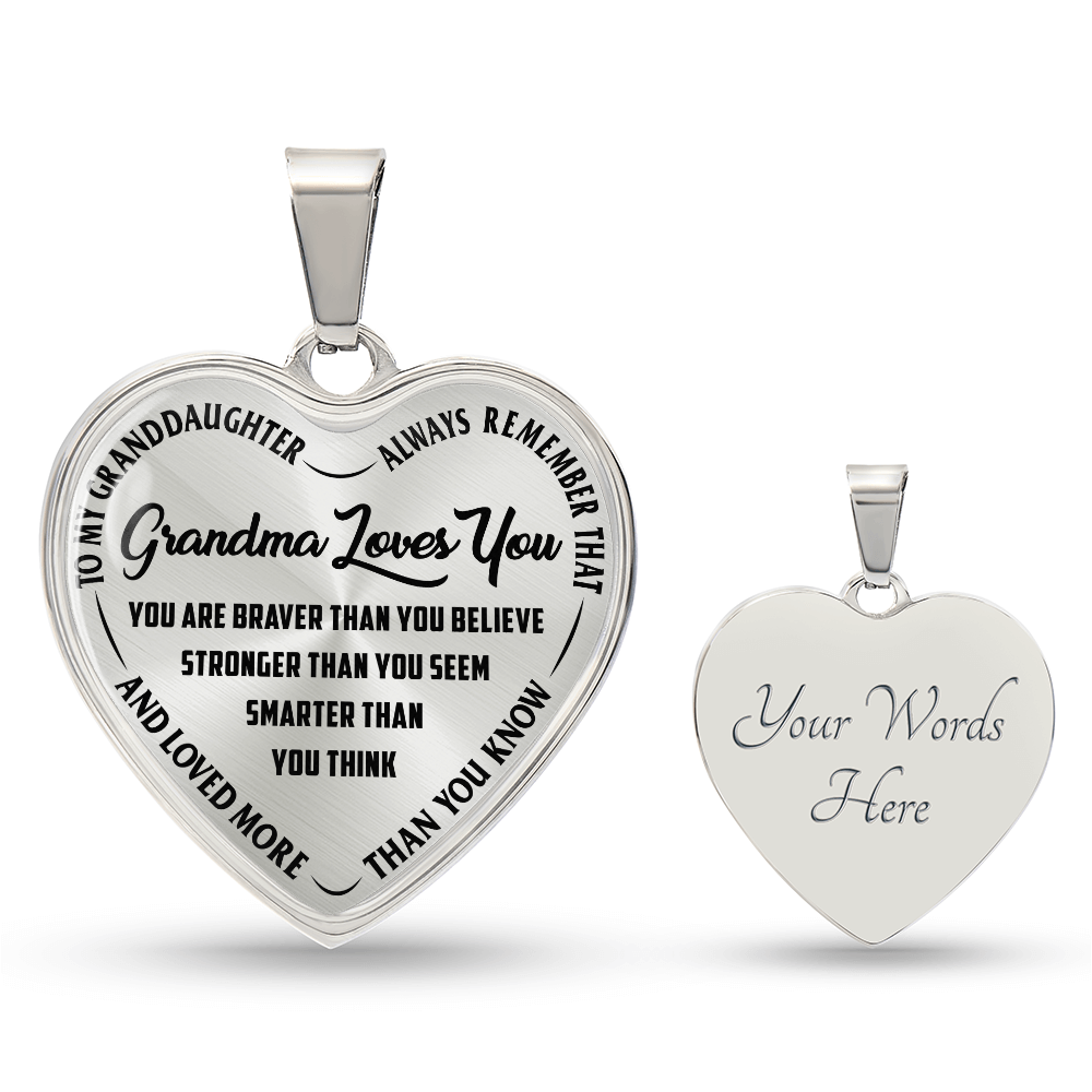 Grandma Loves You Heart Necklace – Grandma Gift Jewelry