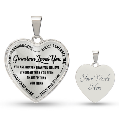 Grandma Loves You Heart Necklace – Grandma Gift Jewelry