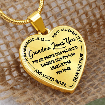 Grandma Loves You Heart Necklace – Grandma Gift Jewelry