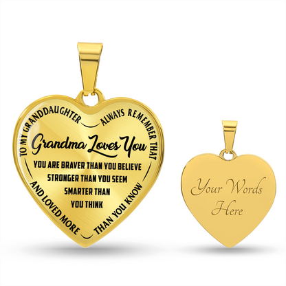 Grandma Loves You Heart Necklace – Grandma Gift Jewelry