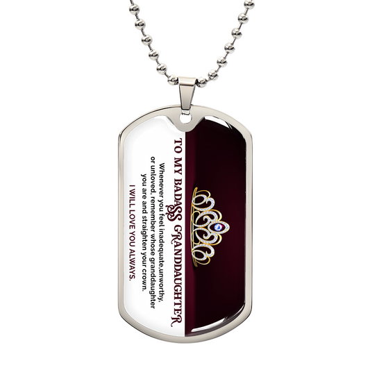 Granddaughter Necklace – My Badass Granddaughter Dog Tag Necklace