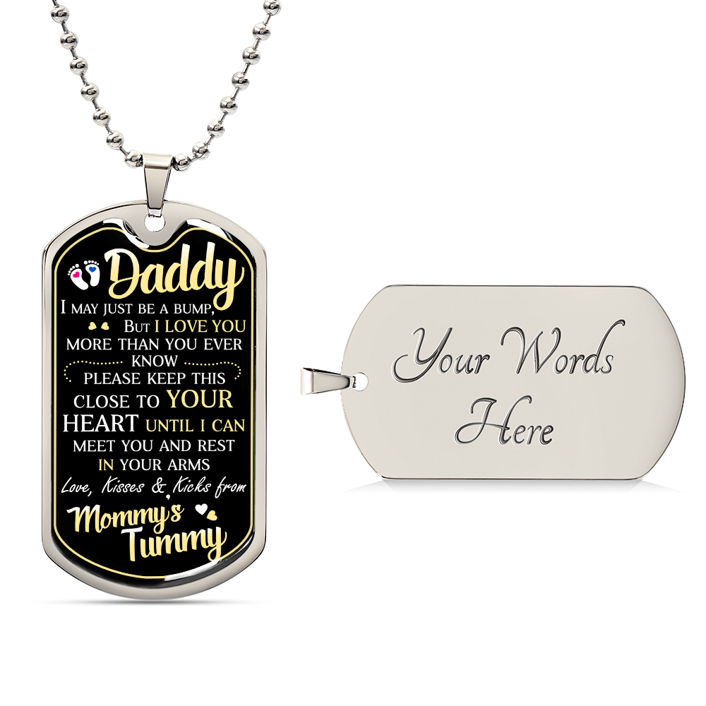 Dad To Be Gift – Personalized Dog Tag Necklace