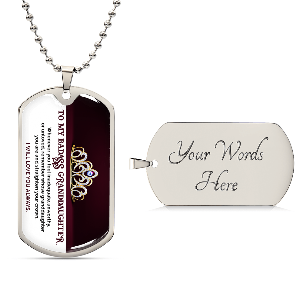 Granddaughter Necklace – My Badass Granddaughter Dog Tag Necklace