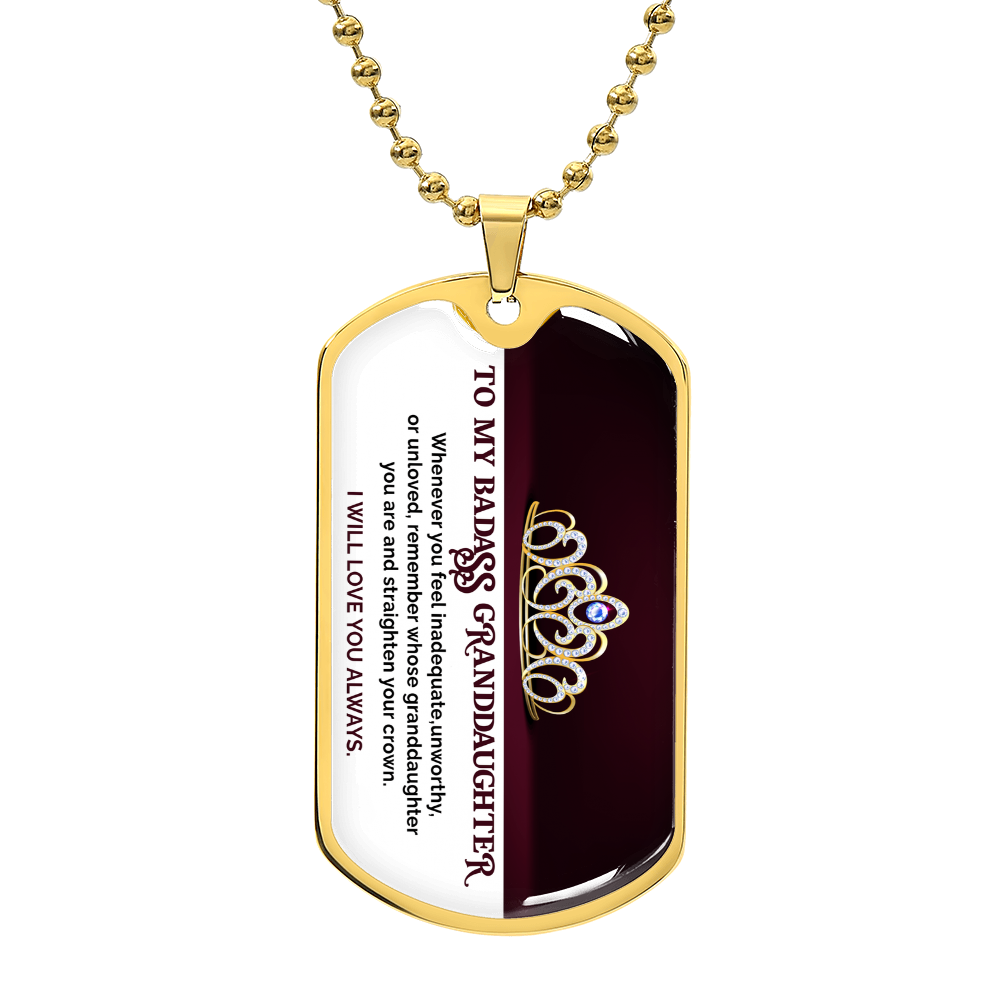 Granddaughter Necklace – My Badass Granddaughter Dog Tag Necklace