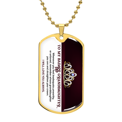 Granddaughter Necklace – My Badass Granddaughter Dog Tag Necklace