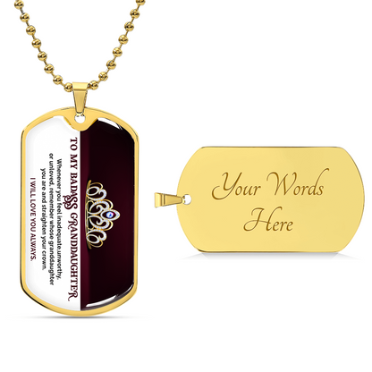 Granddaughter Necklace – My Badass Granddaughter Dog Tag Necklace