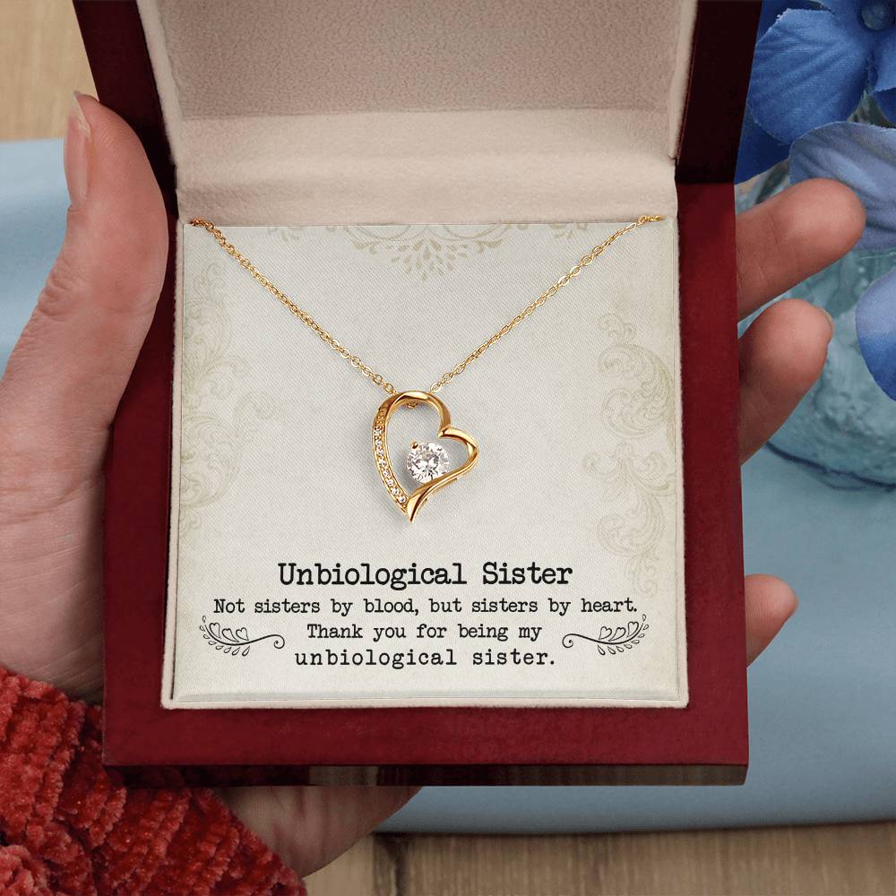 Unbiological Sister – Sister Necklace  Forever Love Necklace Gift