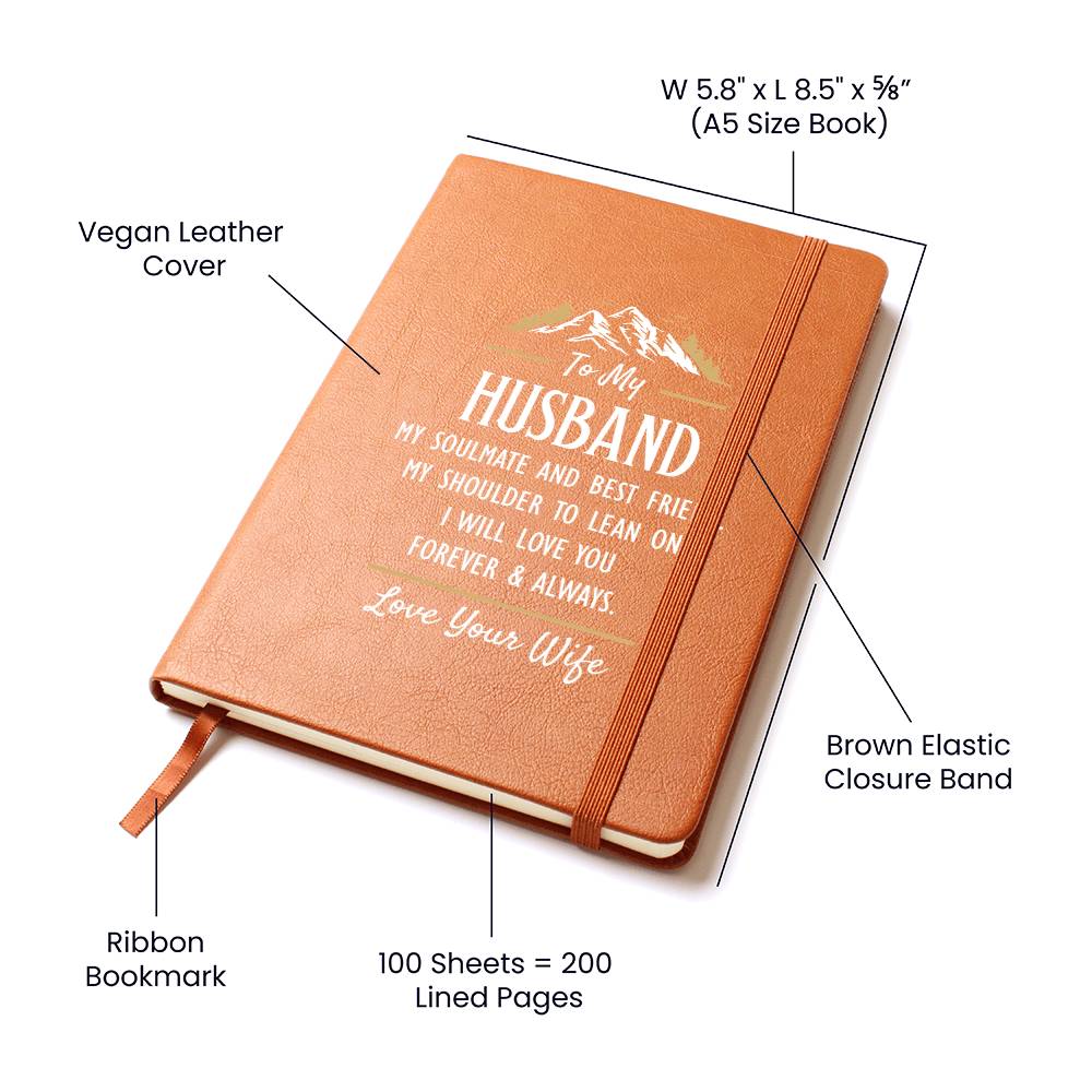 Leather Journal Gift – Romantic Soulmate Notebook