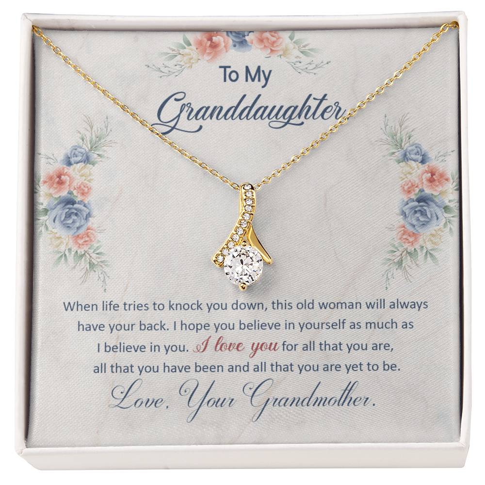Necklace for Her – Ribbon Pendant CZ Gift