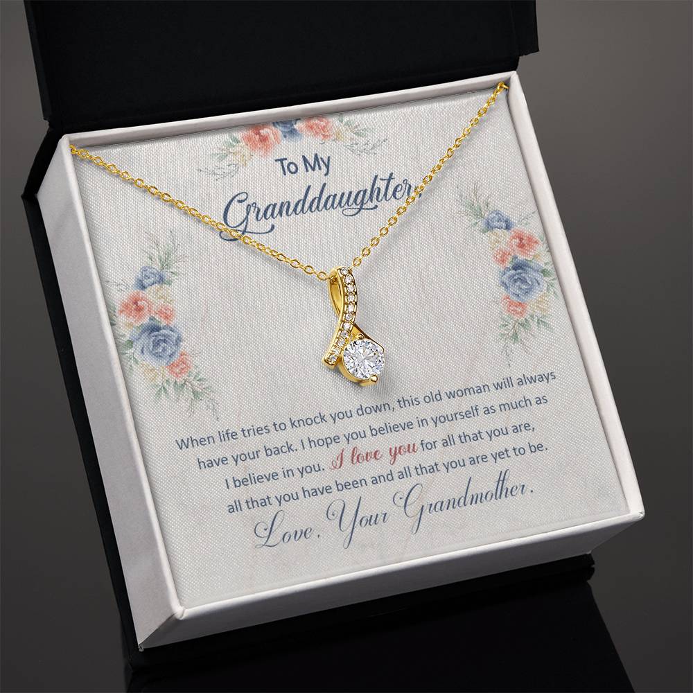 Necklace for Her – Ribbon Pendant CZ Gift