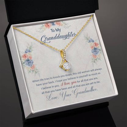 Necklace for Her – Ribbon Pendant CZ Gift