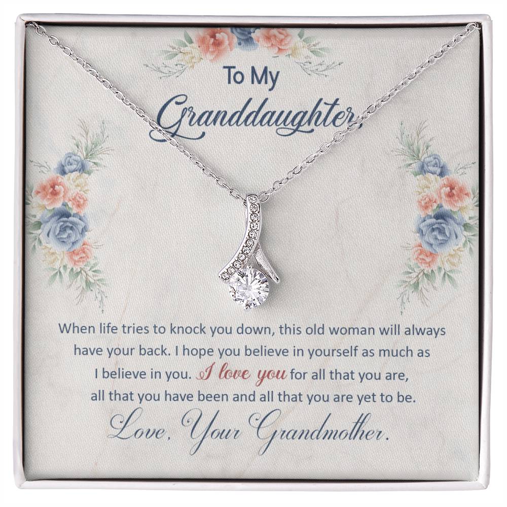 Necklace for Her – Ribbon Pendant CZ Gift