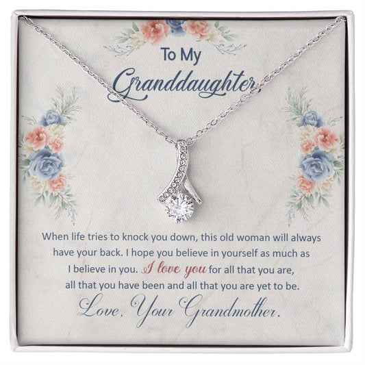 Necklace for Her – Ribbon Pendant CZ Gift