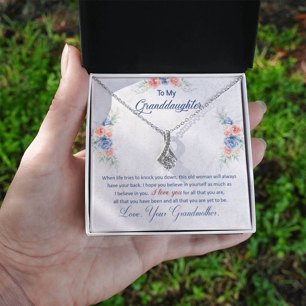 Necklace for Her – Ribbon Pendant CZ Gift