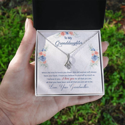 Necklace for Her – Ribbon Pendant CZ Gift
