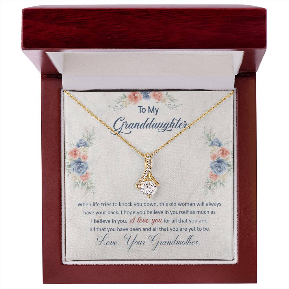 Necklace for Her – Ribbon Pendant CZ Gift