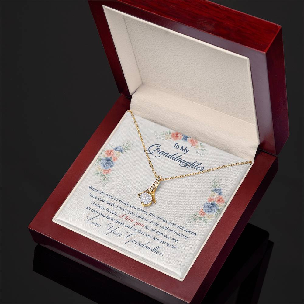 Necklace for Her – Ribbon Pendant CZ Gift