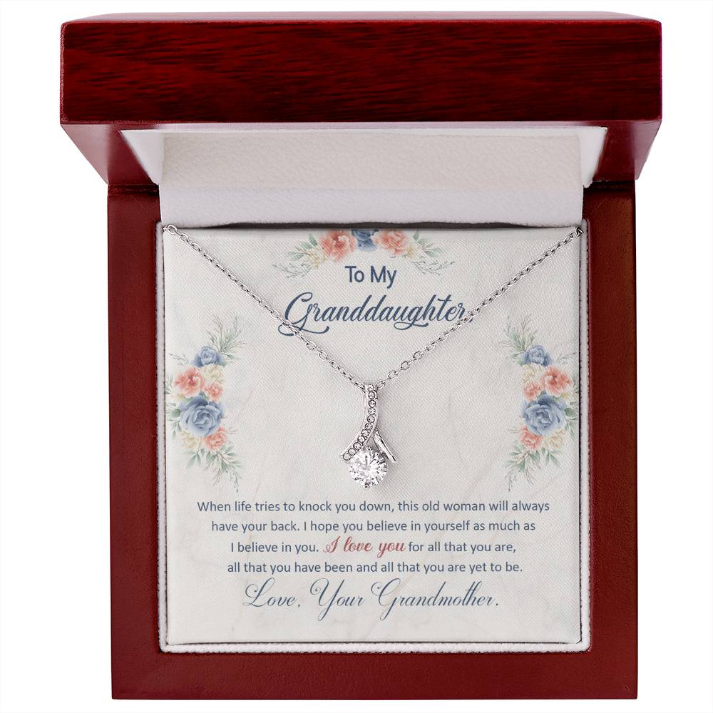 Necklace for Her – Ribbon Pendant CZ Gift