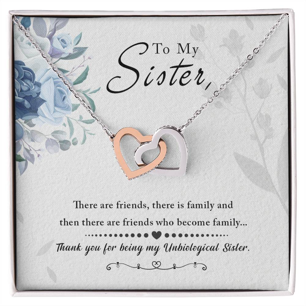To My Sister – Sister Necklace | Interlocking Hearts Necklace Gift