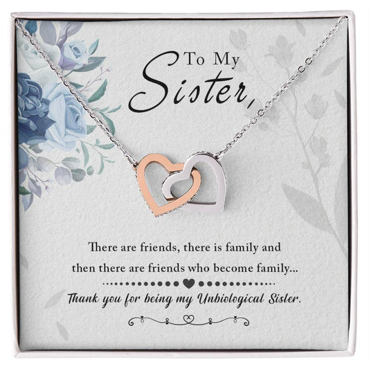 To My Sister – Sister Necklace | Interlocking Hearts Necklace Gift