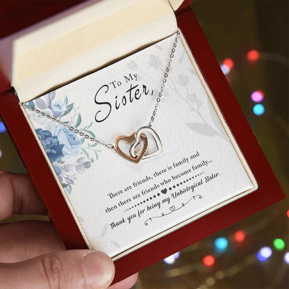 To My Sister – Sister Necklace | Interlocking Hearts Necklace Gift