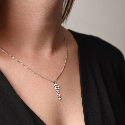 Classic Vertical Name Necklace – Vertical Name Necklace | Personalized Necklace