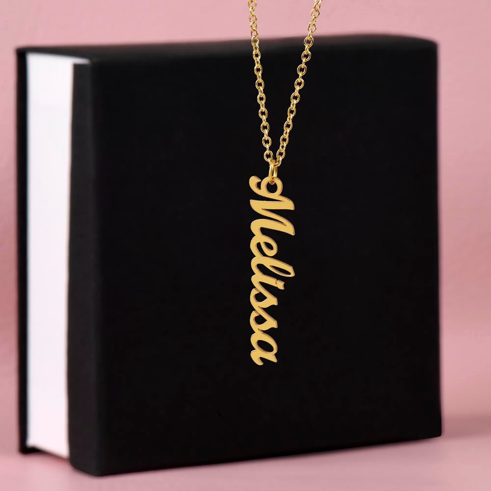 Classic Vertical Name Necklace – Vertical Name Necklace | Personalized Necklace