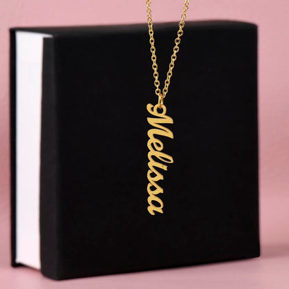 Classic Vertical Name Necklace – Vertical Name Necklace | Personalized Necklace