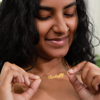 Classic Paw Print Name Necklace – Paw Print Necklace | Personalized Pet Necklace