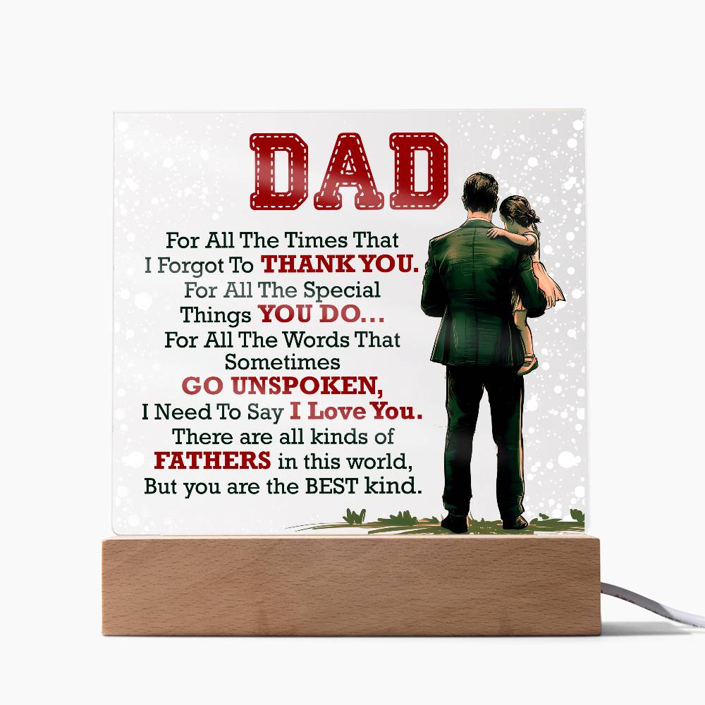 Gift for Dad – Thank You Acrylic LED Plaque