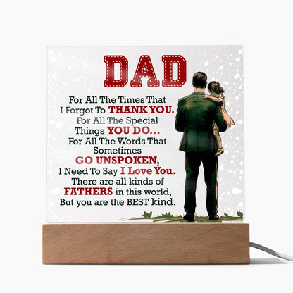 Gift for Dad – Thank You Acrylic LED Plaque