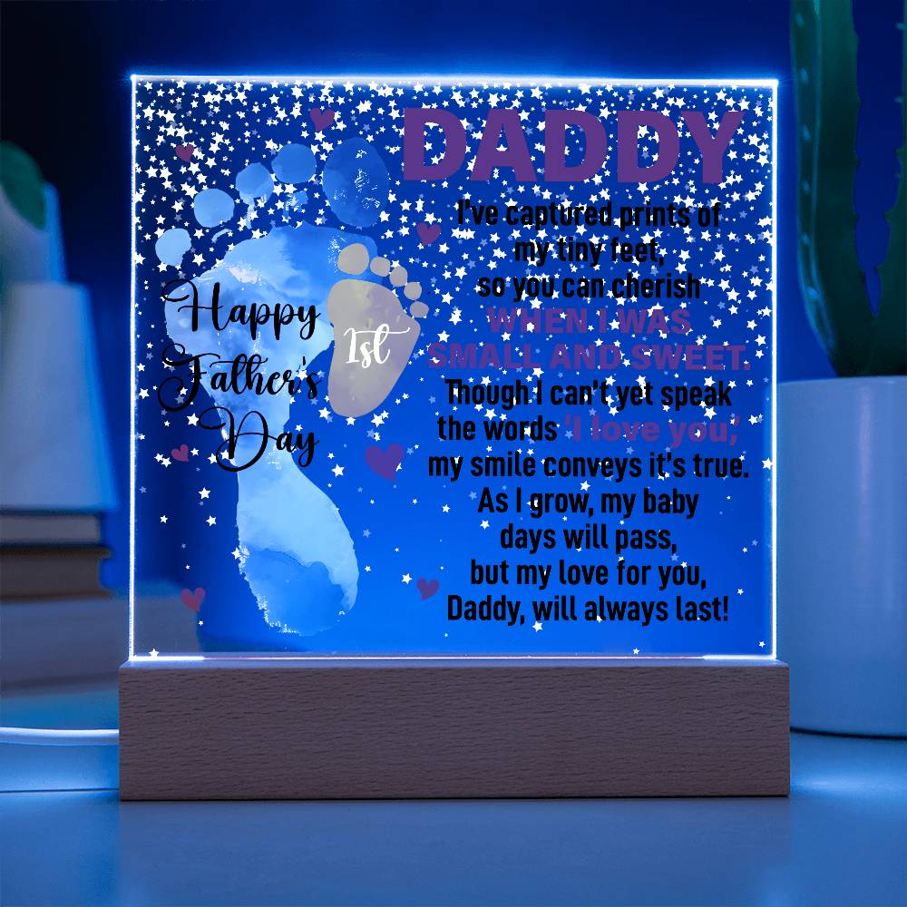 Personalized Photo Gift – Acrylic LED Plaque When I Was Small and Sweet