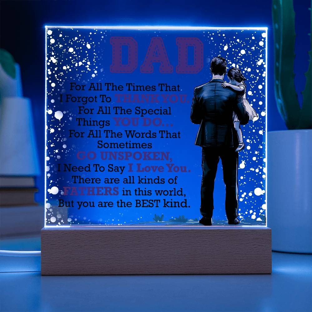 Gift for Dad – Thank You Acrylic LED Plaque