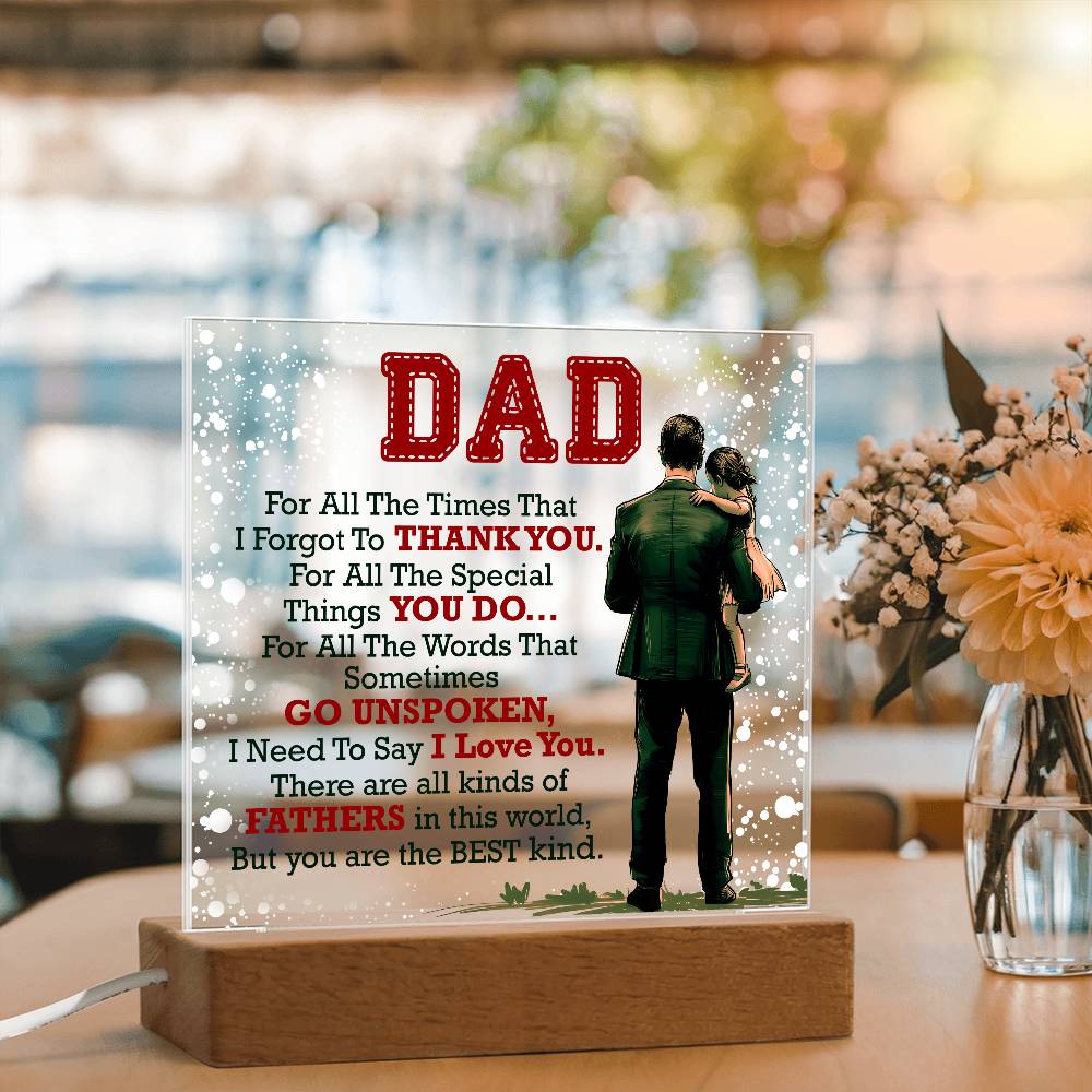 Gift for Dad – Thank You Acrylic LED Plaque