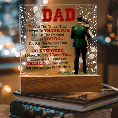 Gift for Dad – Thank You Acrylic LED Plaque