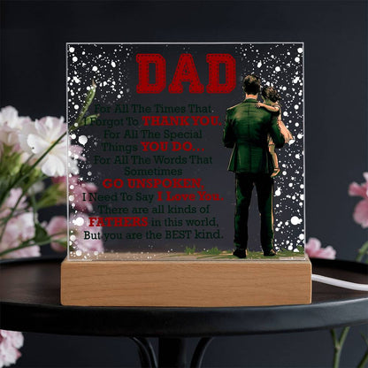 Gift for Dad – Thank You Acrylic LED Plaque