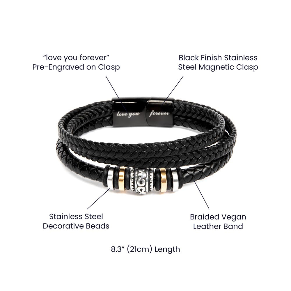 Men’s Leather Bracelet – Love You Forever Gift