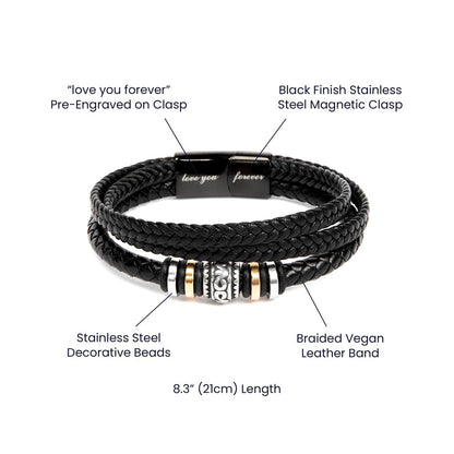 Men’s Leather Bracelet – Love You Forever Gift