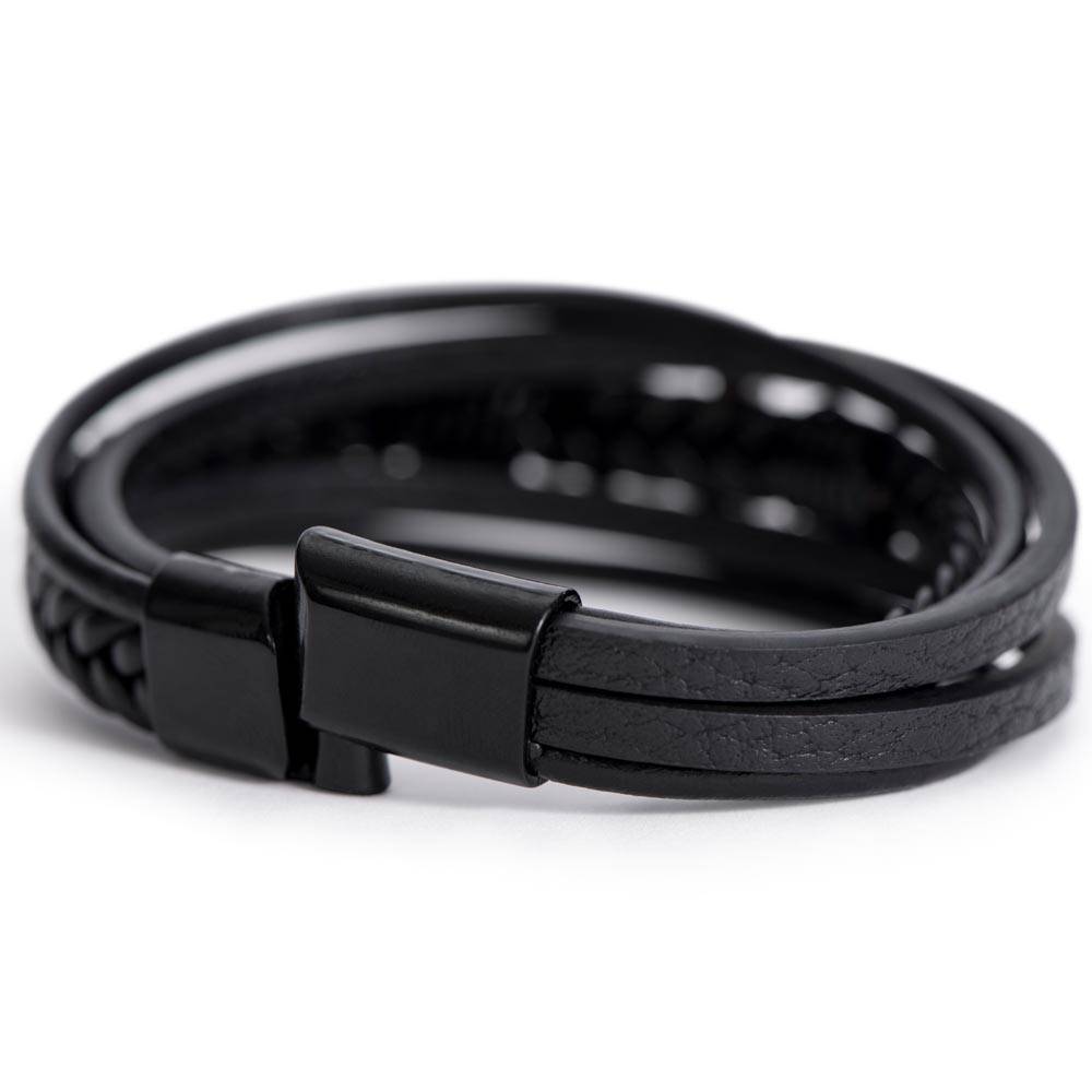 Christian Bracelet Leather Cross Bible Verse Gift