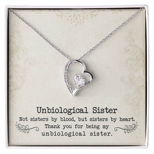 Unbiological Sister – Sister Necklace  Forever Love Necklace Gift